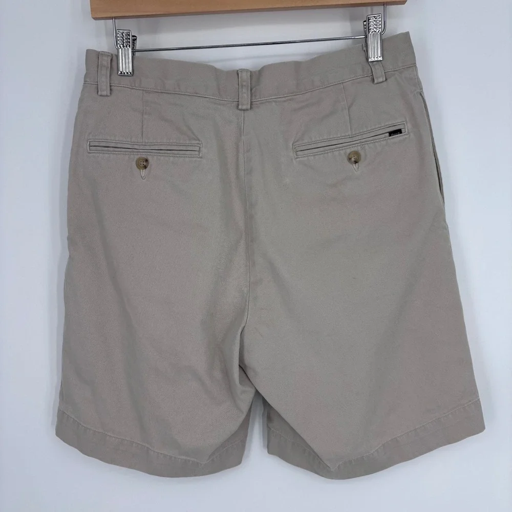 Polo Ralph Lauren Pleated Shorts Mens 30 Tan Classic Fit 9 Inch Chino Khaki FLAW